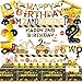Construction Birthday Party Supplies for 2 Year Old Boy, 2nd Birthday Decorations For Boys, include- Backdrop, Cake, and Cupcake Toppers, Balloons, Cupcakes Wrappers, Banner