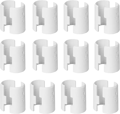 12 pares de clips de alambre para estantes, clips de bloqueo de estante blancos para estantes de poste de 1 pulgada, fundas de plástico de repuesto