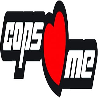 Solo E61 Cops Love Me Printed Car Sticker, 15 x 15 cm - Black and White