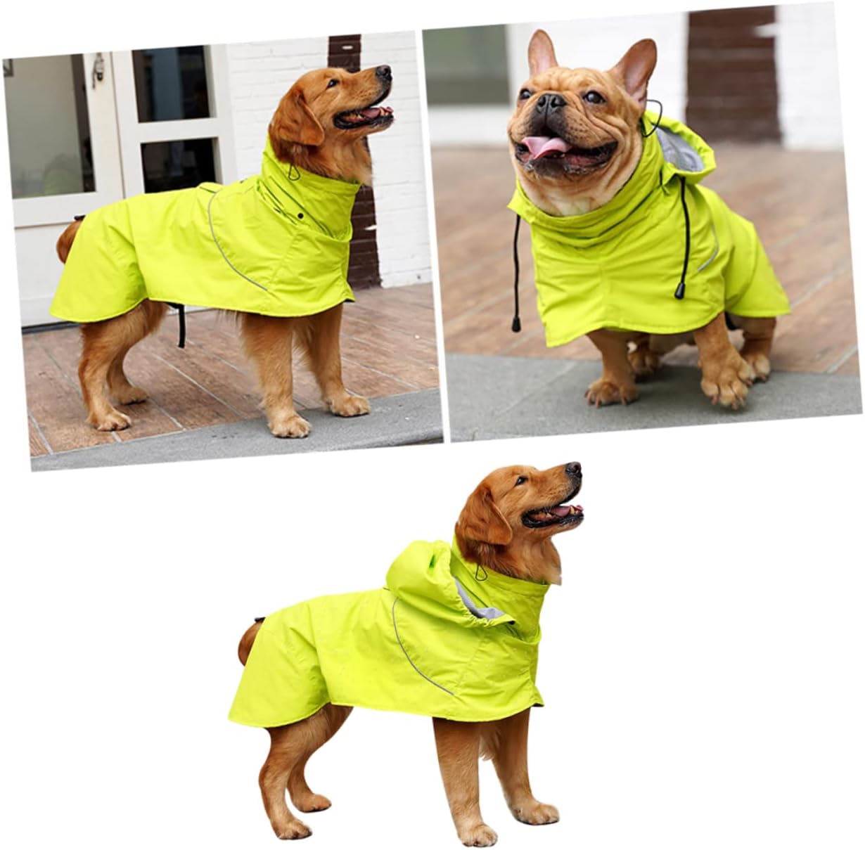 Rainproof Pet Rain Jacket Dog Rain Coat Hood Nylon Dog Rainwear for Comfortable Outdoor Fun