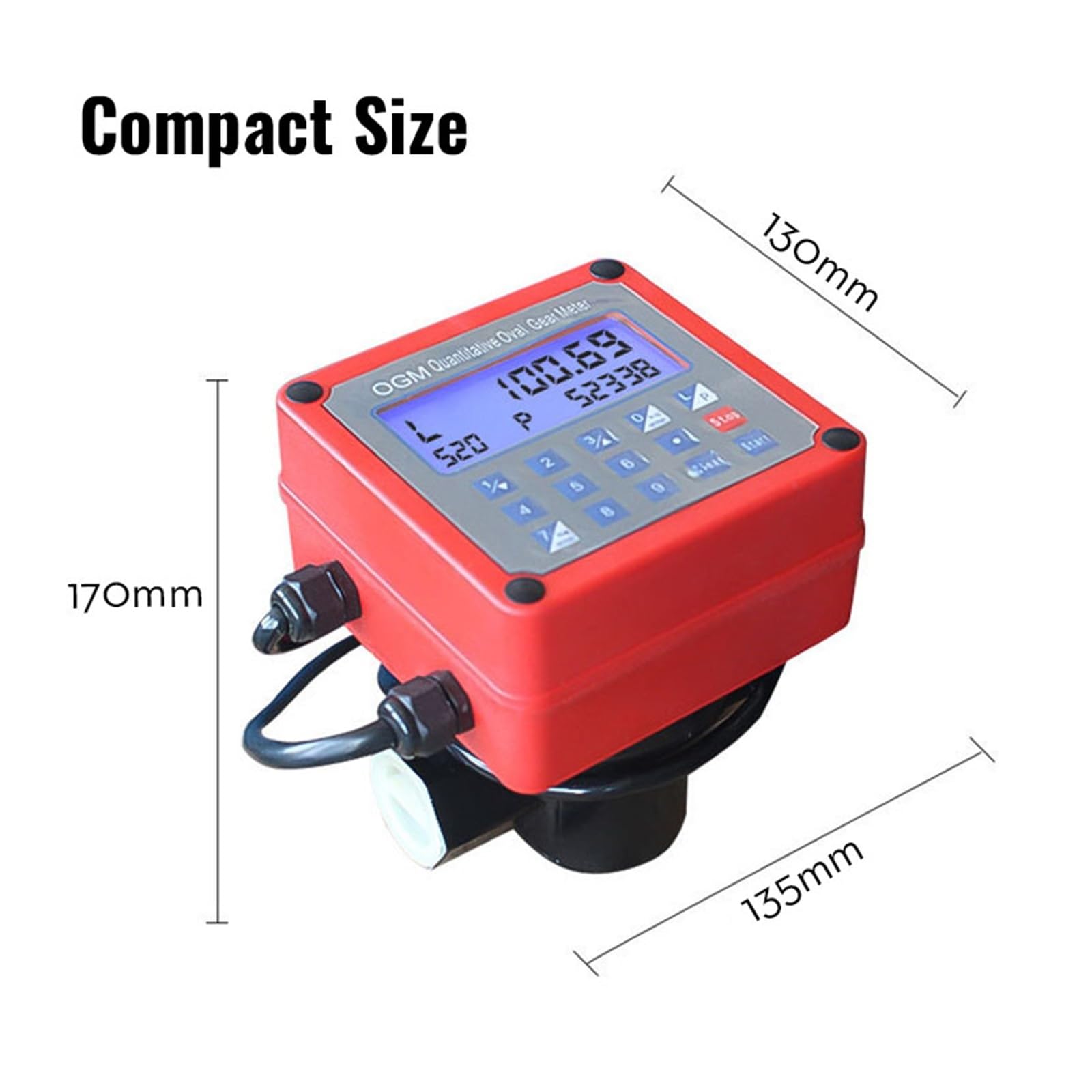 Medidor de Flujo de Aceite cuantitativo preajustado electrónico de Engranajes ovalados de 12 V CC/24 V CA para Gasolina，AC