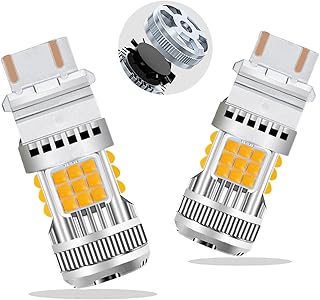 2023 Upgraded 3157 3156 LED Bulbs for Turn Signal Light 3000LM Amber Yellow, CANBUS Error Free Anti Hyper Flash 3056 3057 4057 4157 Brake Tail Parking Lights Replacement (Pack of 2)
