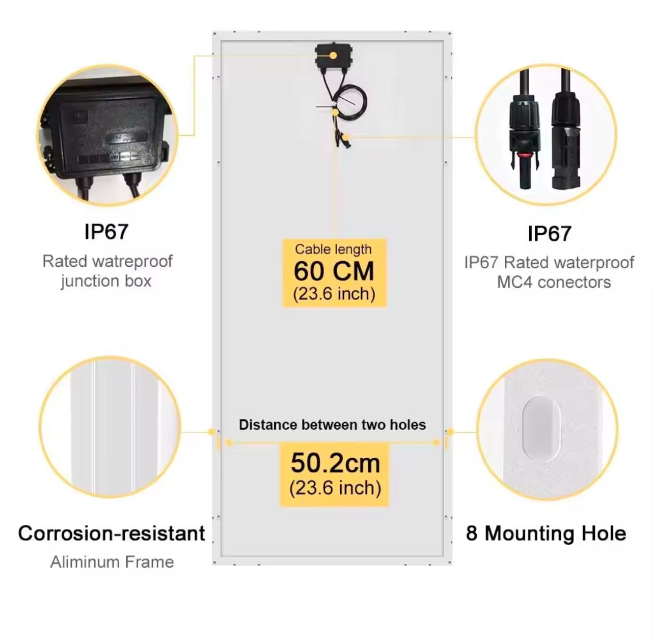 Kit Fotovoltaico Completo, 4 Pannelli Solari 250W Monocristallini, Inverter 3000W 12V, Regolatore 30A, 2 Batterie 120AH al Gel