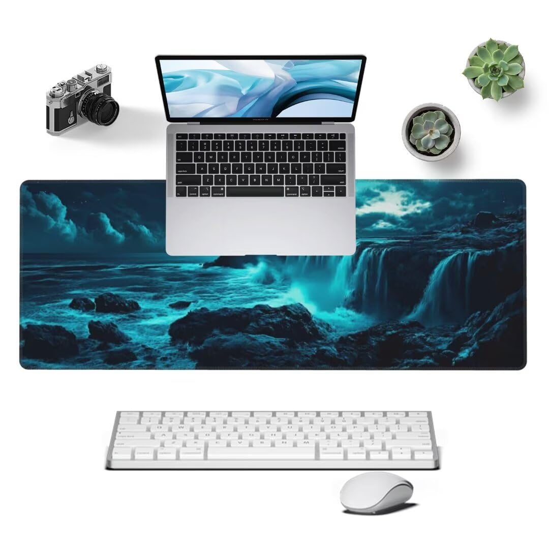 Informatica - Tappetino Per Mouse XXL, 60 X 30 Cm Nero Mouse Pad Per Pc Computer Laptop Per - Foto 7