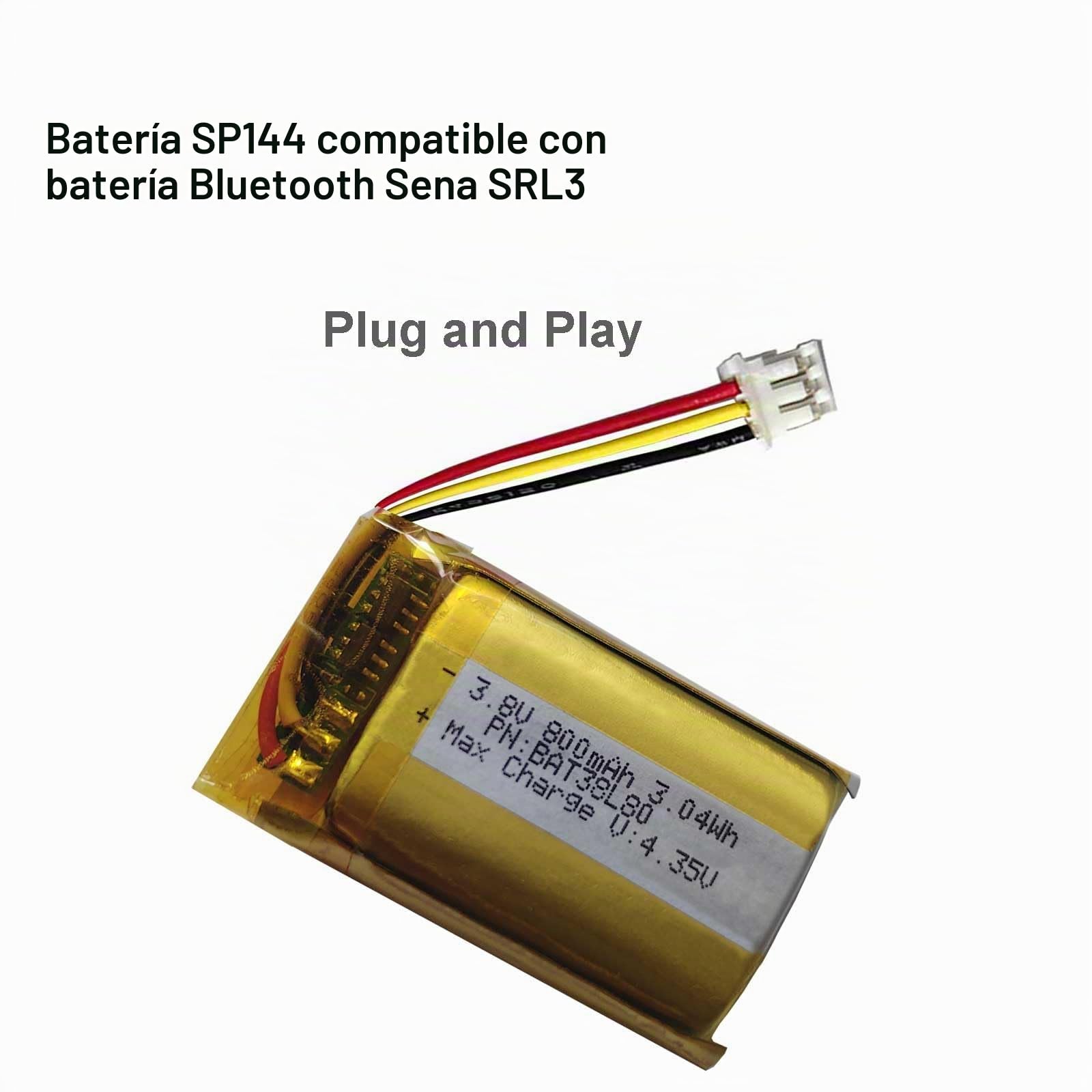 Batería de repuesto para Sena SRL3, sistema de comunicación Bluetooth SP144, batería Srl3, 3,8 V, 810 mAh