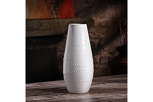 Hosley Ceramic 12" Tall White Vase