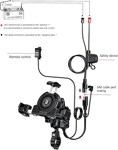 Miniatura 2 de Kewig Soporte de teléfono para motocicleta con cargador inalámbrico Qi de 15 W y puerto de carga rápida USB C de 36 W, cámara sin bloqueo, soporte