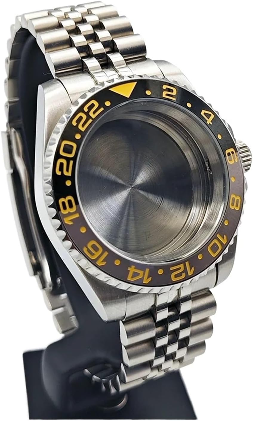 Diving Protective Case for NH34 NH35 NH36 ETA 2824/8215-40mm Stainless Steel Watch Case with Silver Bracelet