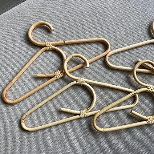 10PCS Rattan Hangers for Clothes Kids Garments Organizer Little Rack Children Hanger Kids Room Decor Wardrobe Hangers