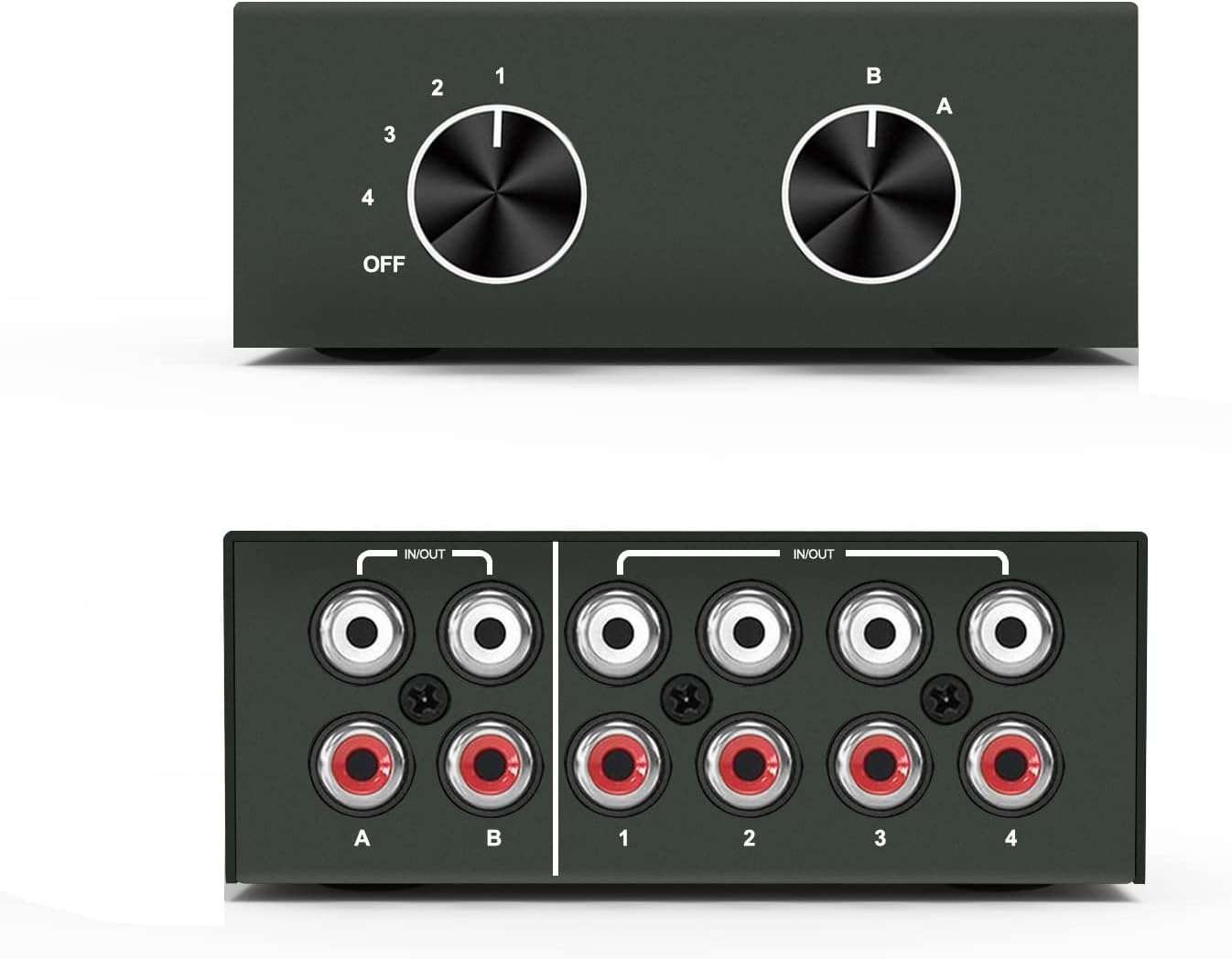 LVY Stereo Audio Selector, 4 Way BiDirectional RCA Stereo Audio