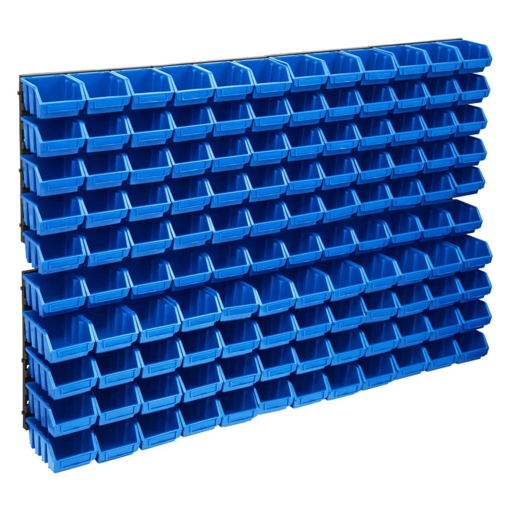 Cajas de almacenamiento con tornillos de 128 piezas, con placas de pared, estantería para piezas pequeñas, cajones de plástico apilables para garaje, sótano, bricolaje, sistema de