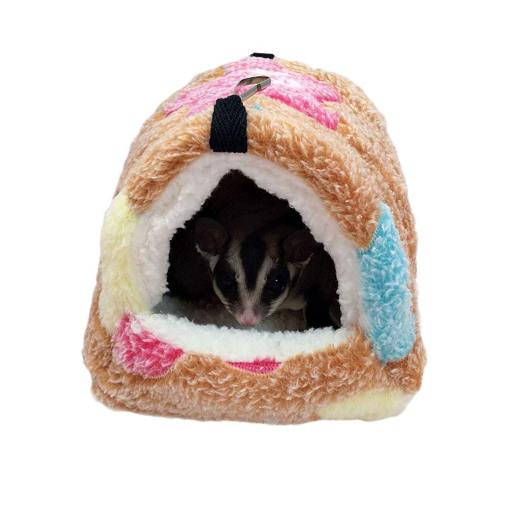 Winter Warm Hamster Bed, Hanging Sugar Glider Hammock Nest Home, Small Animal Cage Accessories Bedding for Guinea Pig Chinchilla Ferret Squirrel Rat Playing Sleeping
