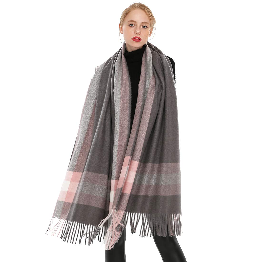 Women Soft Cashmere Wool Scarf Large Pashminas Shawl and Wrap Warm Stole Blanket
