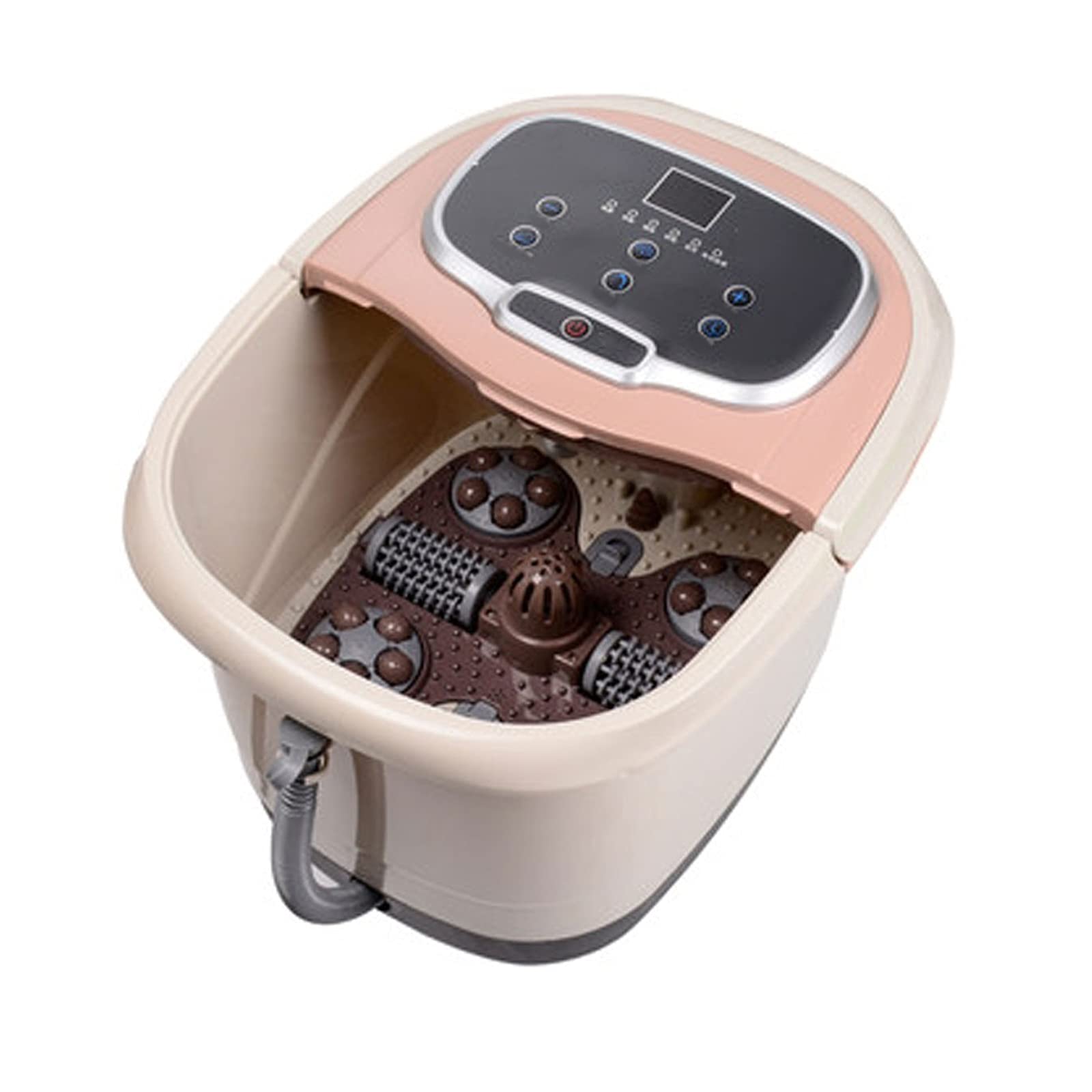 Masajeador de Baño de Spa para Pies con Control de Temperatura Equipado con Rodillo Eléctrico Y Temporizador de Ducha con Rodillo de Maíz Y Pantalla Led para Aliviar el Estrés de Los Pies