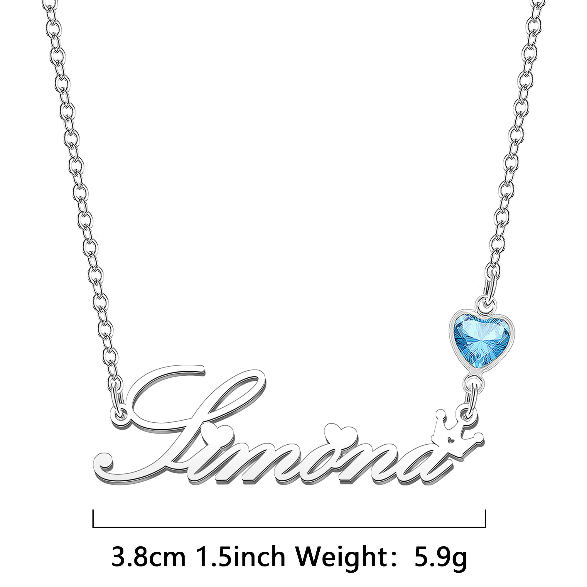 Kraven Collane Donna con Nome Daino Pietra di Nascita Blu Ciondolo con Nome Iniziale Personalizzate inciso su Misura Regali di Natale per Donne Ragazze Adolescenti Figlia