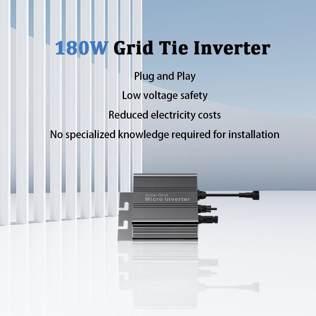 Y&H 180W MPPT Grid Tie Micro Inverter PV Input DC16-26V AC110V/220V Uscita Uso domestico Piccolo sistema di energia solare per pannello solare 12V