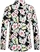 SSLR Men's Floral Cotton Button Down Long Sleeve Hawaiian Shirt (Medium, Red Hibiscus)