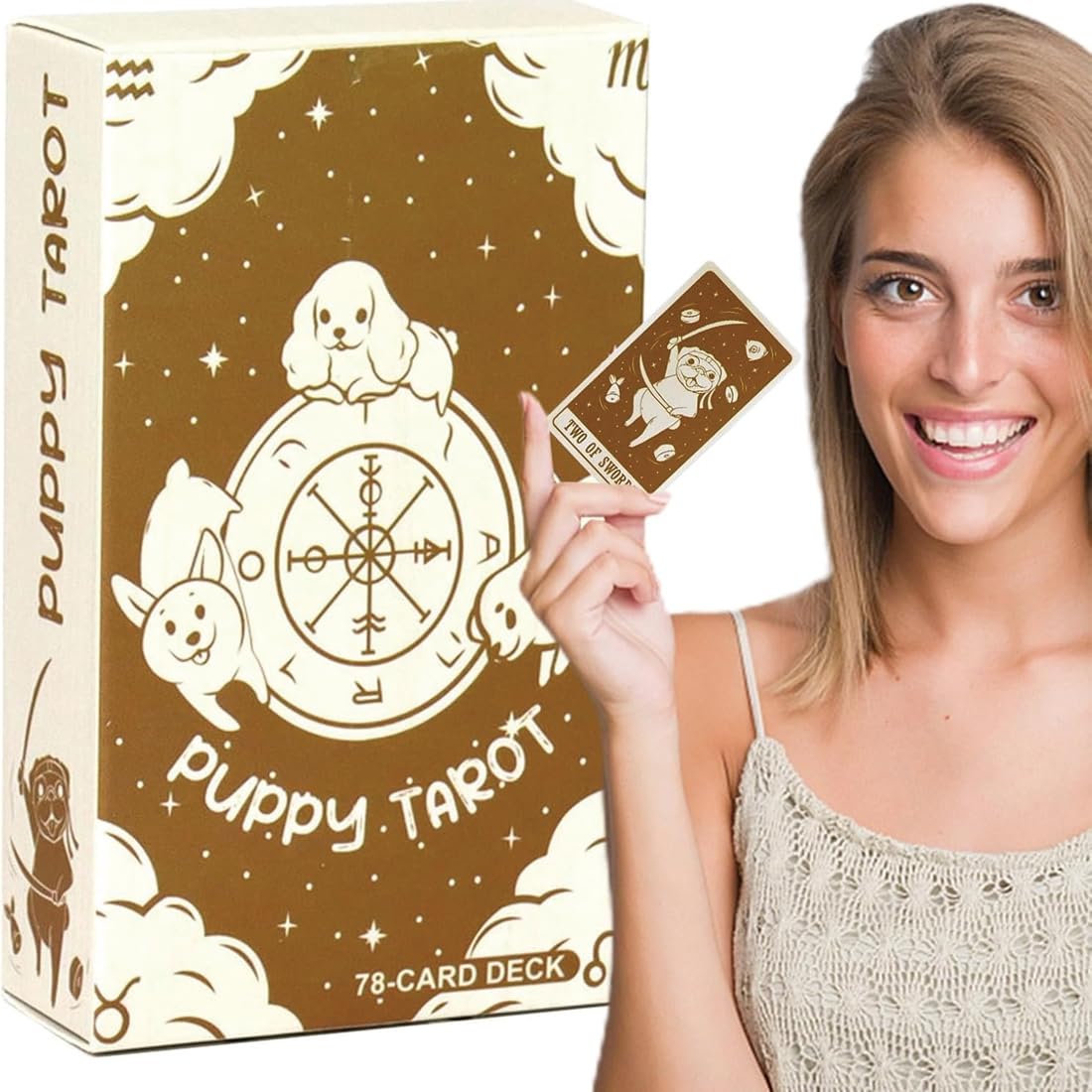 LAJUP Mazo De Tarot Puppy – 78 Cartas Con Temática De Perros, Versión Inglés, Para Amantes Del Tarot Y La Espiritualidad