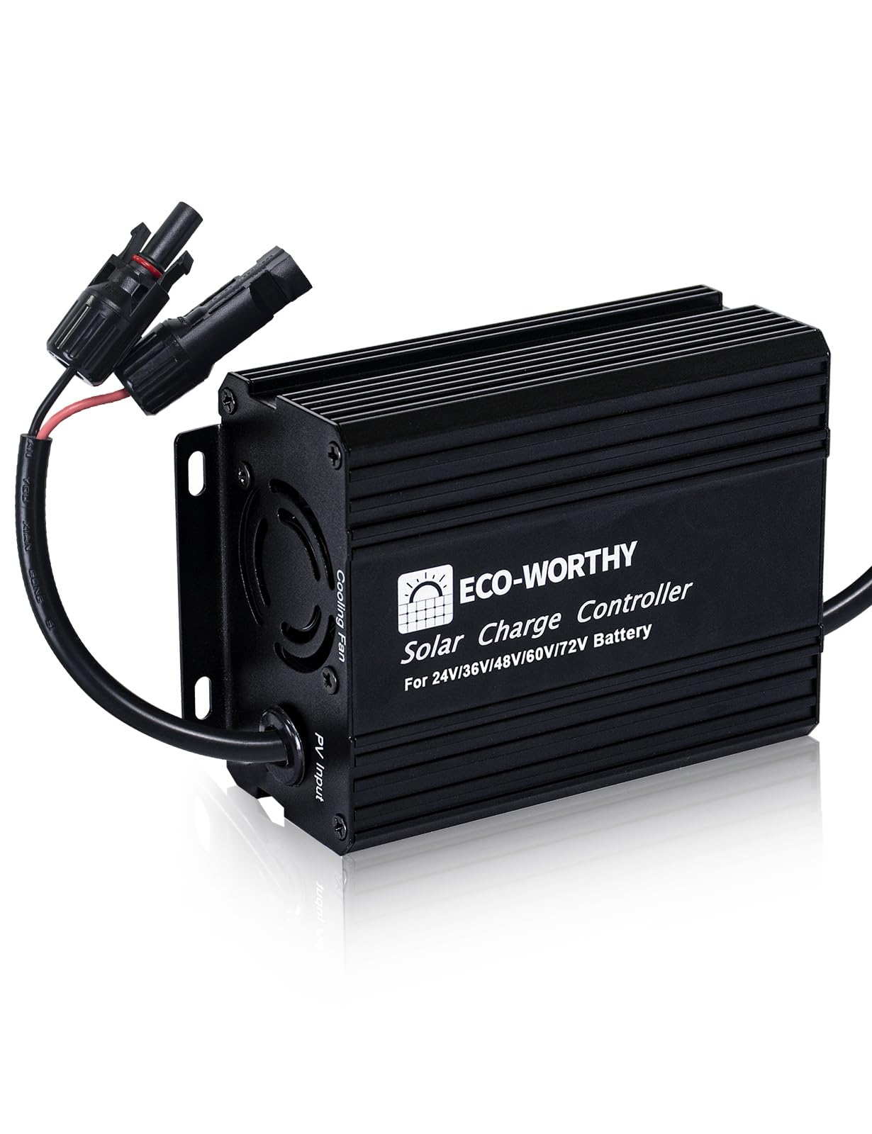 ECO-WORTHY Solar Charge Controller Boost Mppt 12A Solar Panel Regulator 24V/36V/48V/60V/72V Lead-Acid, Lifepo4, Gel, Battery Flooded in Golf Cart, Electric Vehicles, Solar System