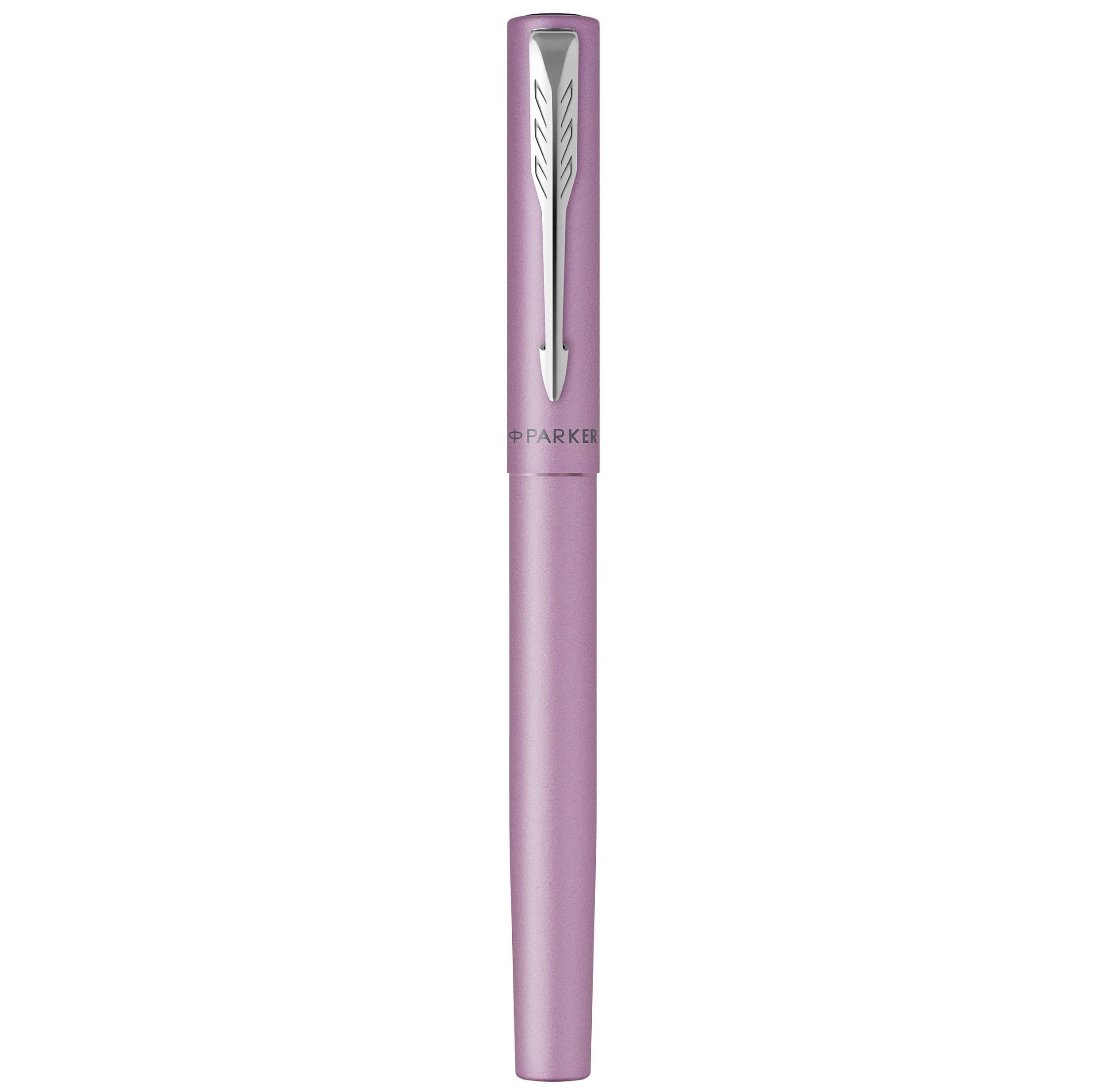Parker Penna stilografica Vector XL | Laccatura lillà metallizzato su ottone | Pennino medio con ricarica di inchiostro blu | Confezione regalo