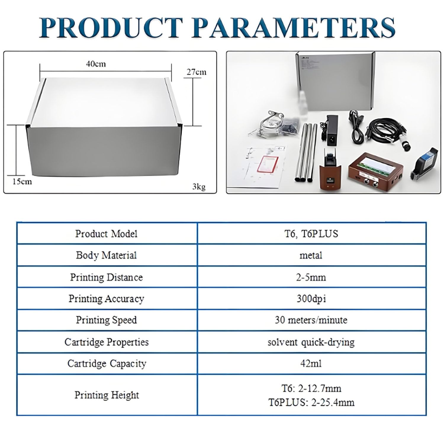 Codificador de inyección de Tinta en línea, máquina codificadora de Fecha con Pantalla táctil, Impresora de inyección de Tinta Industrial para Texto, código de Barras. T6