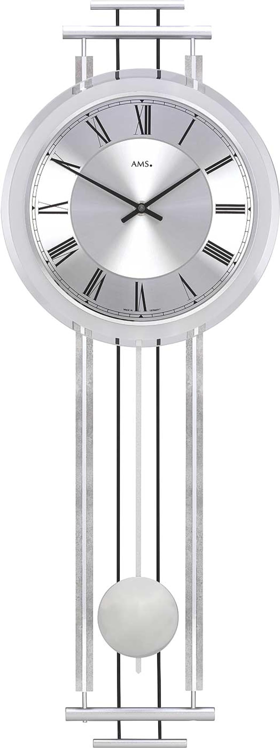AMS 7018 Pendeluhr Wanduhr mit Westminster Schlagwerk und Bim Bam Schlagwerk.