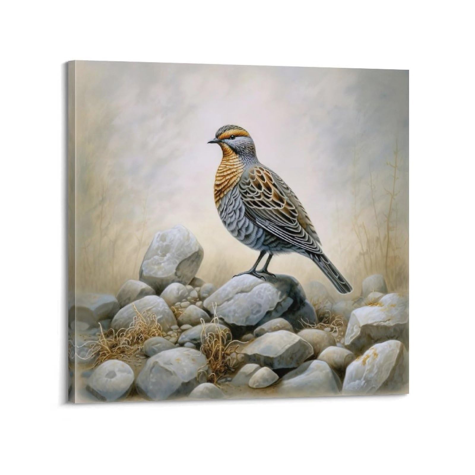 ZSZWHJ Animal Artwork Poster Bird on The Rock Poster Decorative Painting Canvas Wall Posters And Art Picture Print Modern Family Bedroom Decor Posters 24x24inch(60x60cm)