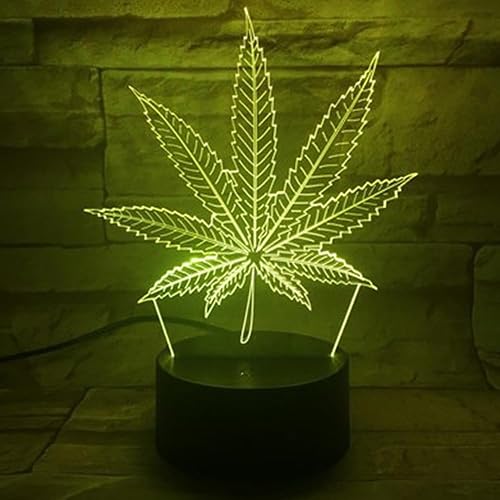 Miniatura 5 de 420 hojas 3D LED lámpara de mesa luz nocturna ilusión visual óptica decoración del hogar iluminación