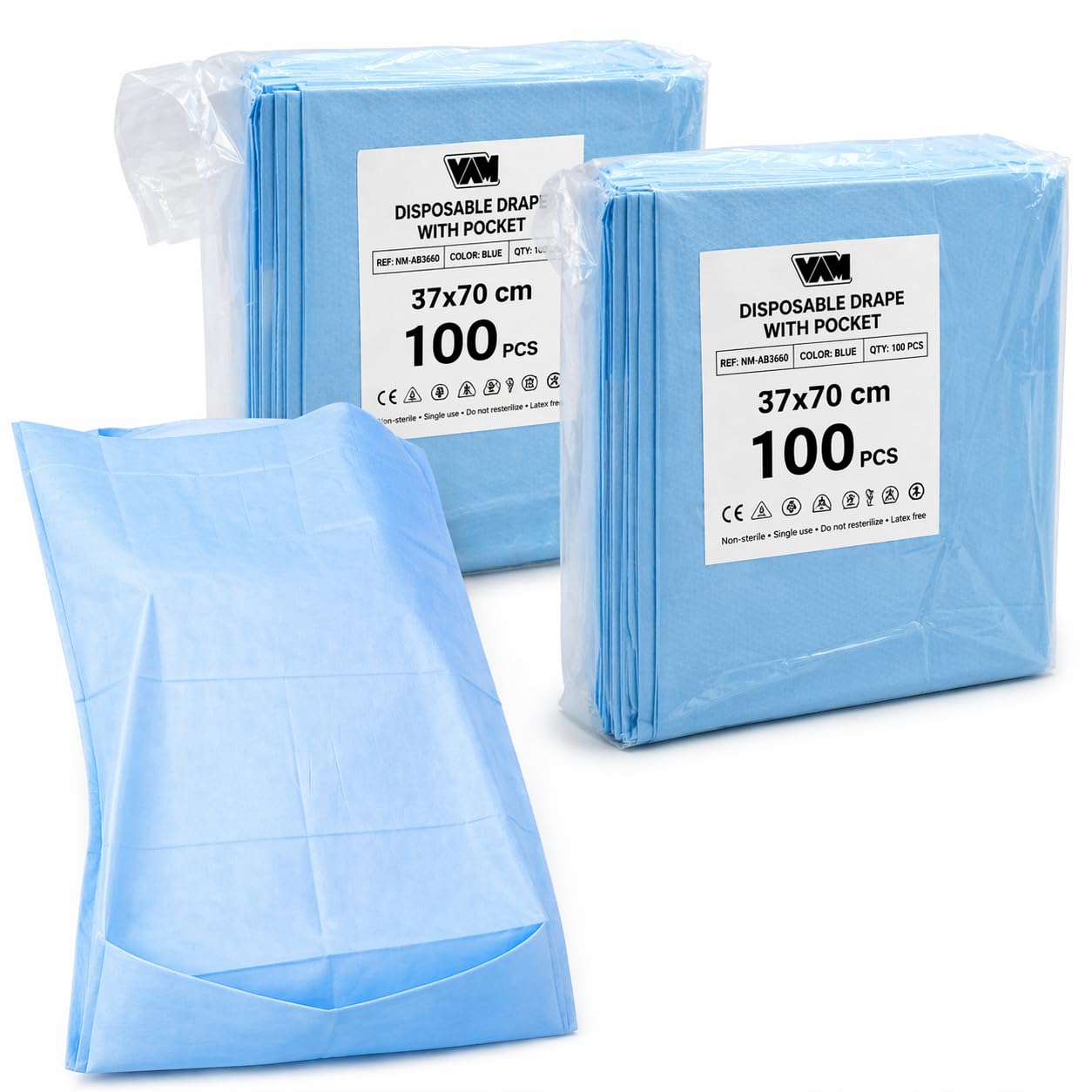 Pflegelätzchen Einweg wasserdicht – 50, 100 und 200 Stück | für Erwachsene mit Vordertasche | Esslatz Einweg 2-lagig hohe Saugfähigkeit | Pflegebedarf für pflegebedürftige Personen