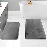 Vista 92 de Clara Clark - Tapete para baño, de espuma viscoelástica, terciopelo y felpa ultra suave, antideslizante, lavable a máquina y de secado rápido, de 17