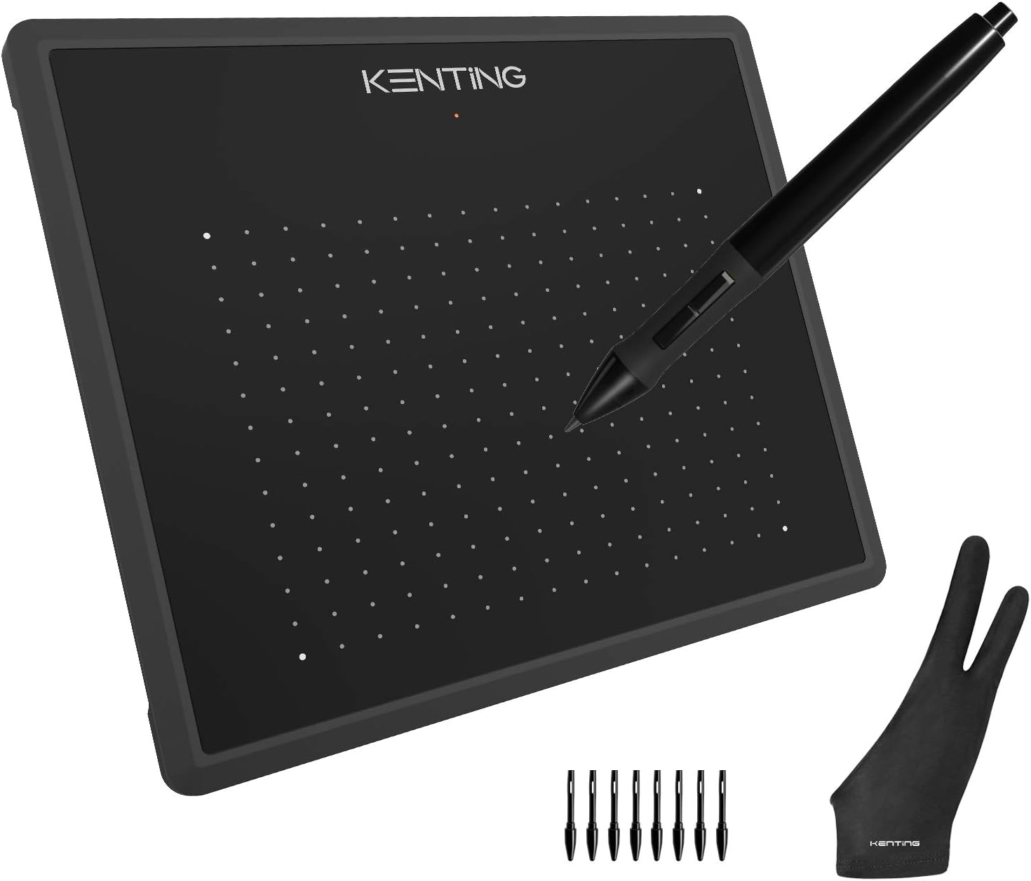 Kenting K5540 Drawing Tablet USB Graphic Tablet 5.5 x 4 inches Pen Tablet Board Kit Glove 6.7 inches Tablet and Pen for Kids 4096 Levels Pressure Windows Mac Laptop Computer (Black)