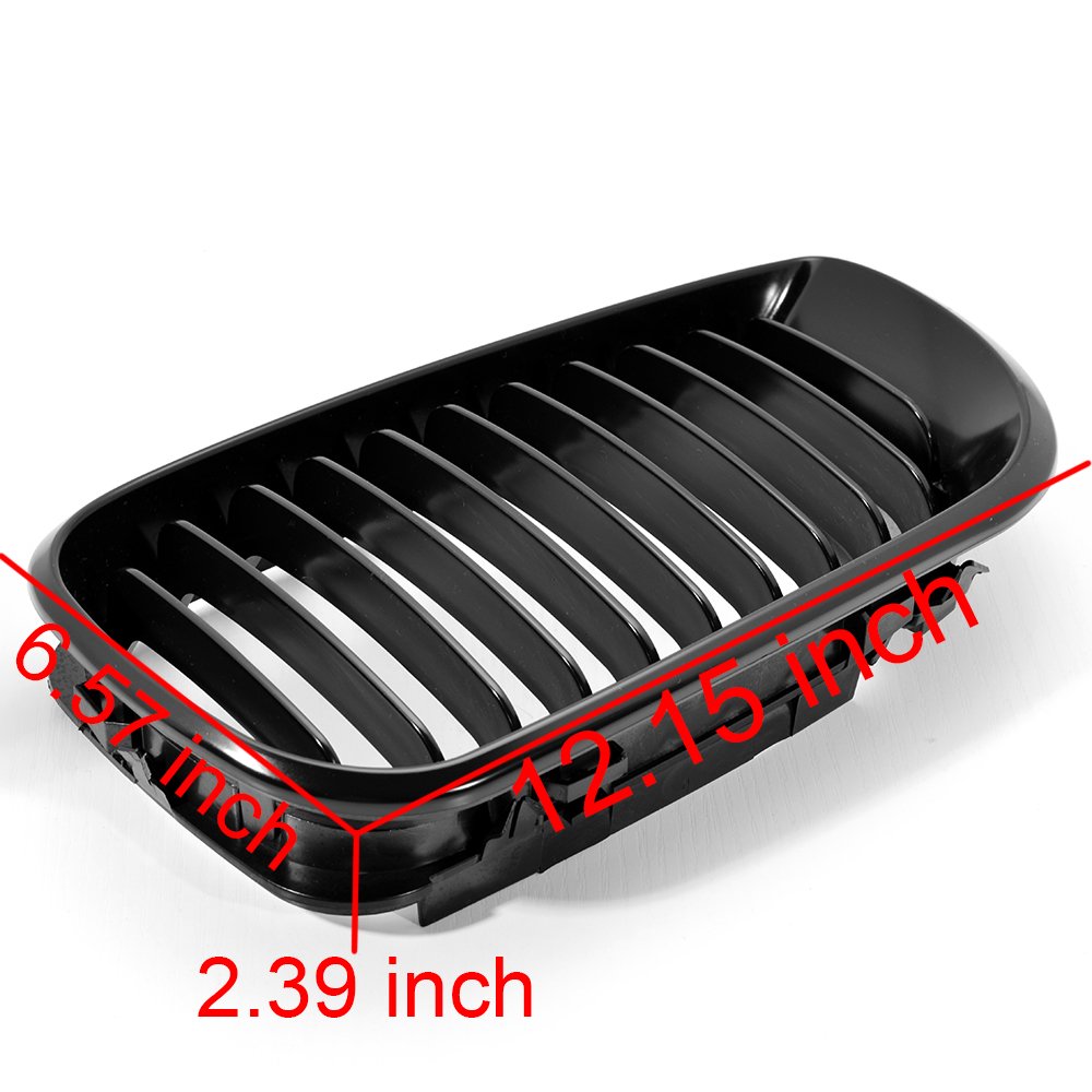 Pair Of Matte Black Kidney Grilles For BMW E46 3 Series 4-Door 2002-2005 - View #3