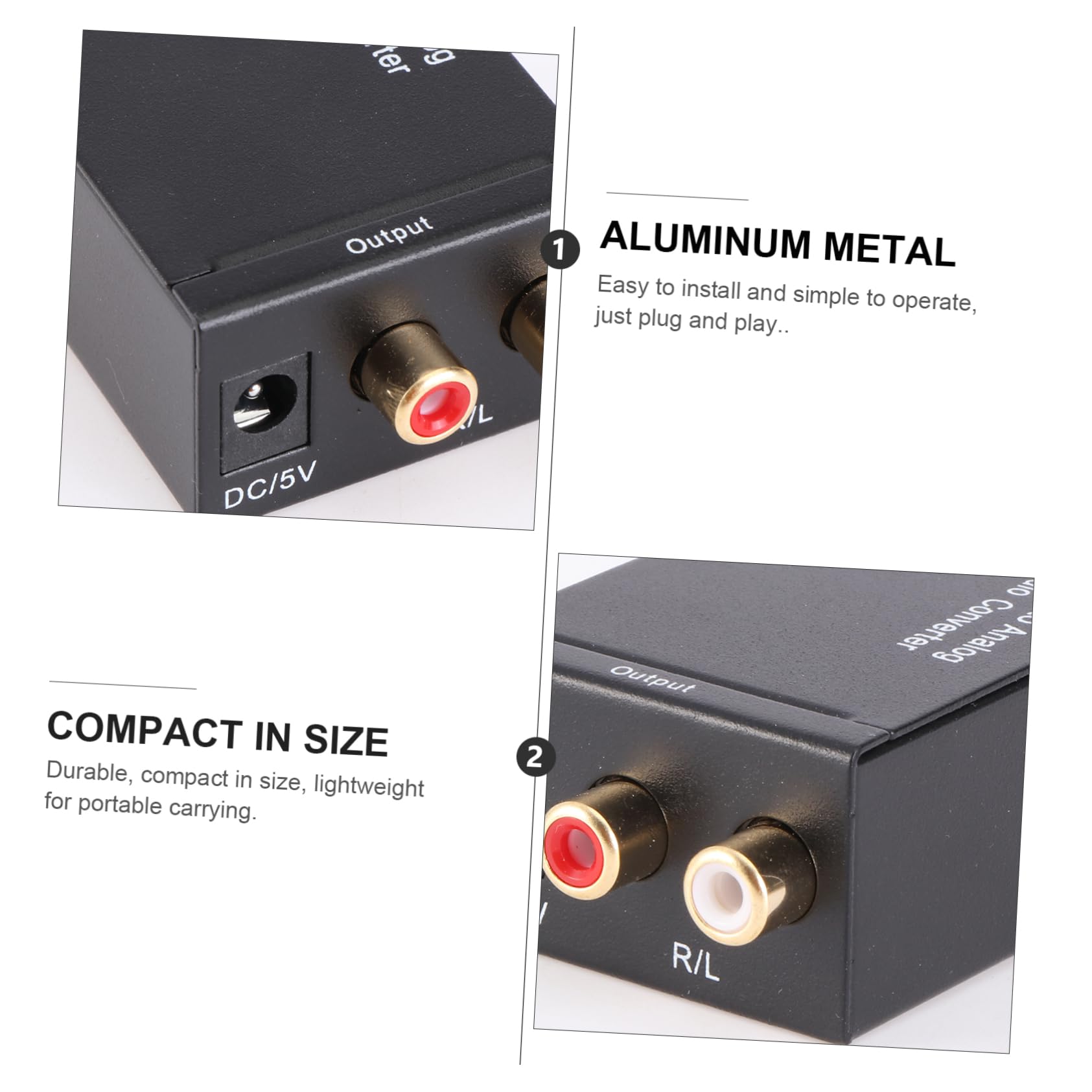 UPKOCH 3pezzi Convertitore Audio Digitale Analogico Coassiale Spdif Per Tv e Dvd Compatibile Con Sistemi Home Cinema e Amplificatori Design Compatto e Leggero Include Cavo Ottico