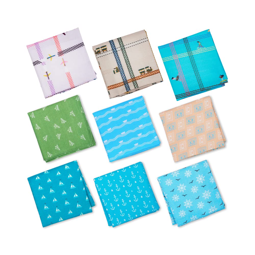 Hexafun 100% Organic Soft Cotton Women's Handkerchiefs | Multicolor & Trendy Printed Hanky Designs | Soft & Breathable Fabric