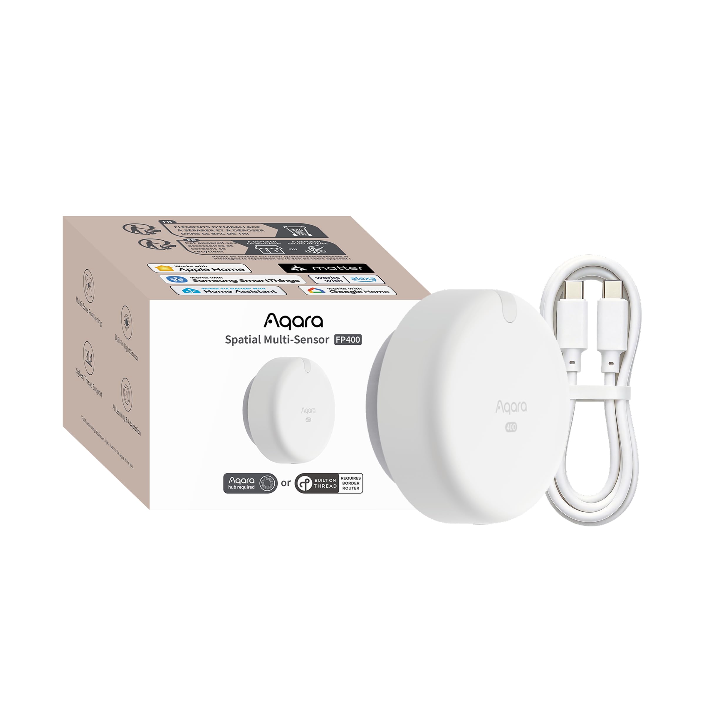Aqara Presence Sensor FP400, Mehrzonen-Raumautomatisierung, Thread & Zigbee