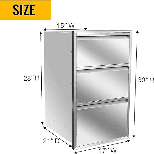 Miniatura 3 de KODOM Cajones de cocina al aire libre, cajones de barbacoa de acceso empotrado, cajones de isla de barbacoa para cocinas al aire libre o isla de