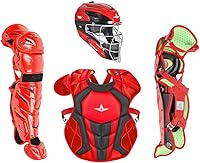Vista 22 de All-Star Eje S7 de 9 a 16 años – Kit de equipo de captura de béisbol (incluye casco, protector de pecho, protectores de piernas), cumple con NOCSAE