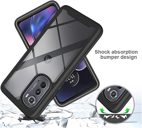 Miniatura 5 de Dzxouui Funda protectora para Motorola Edge 2022 con protector de pantalla, híbrida de cuerpo completo a prueba de golpes, para Motorola Moto Edge