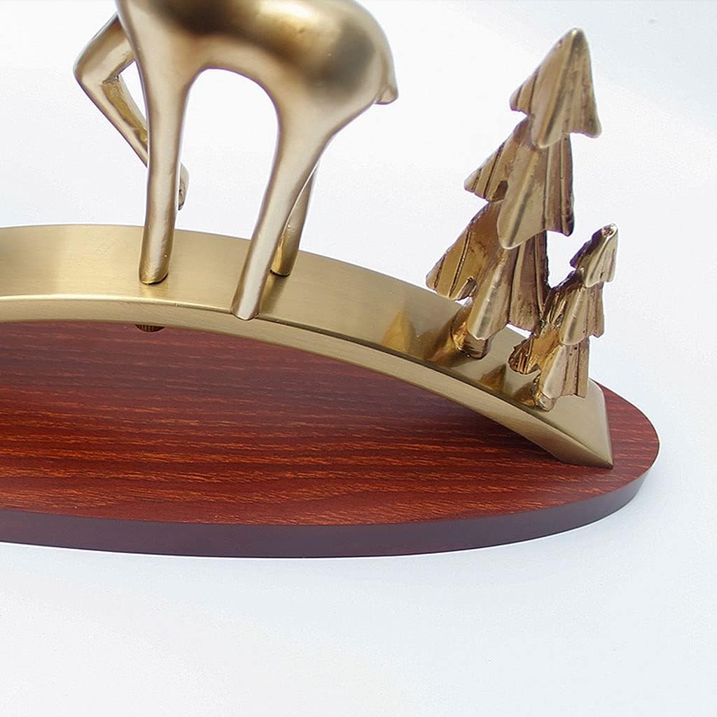 Table Clock Silent Table Clock Imitation Deer Table Clock Home Living Room Bedroom Decoration Desktop Ornaments Table Clock 10.82 Inches Table Clock (Color : B) (A)