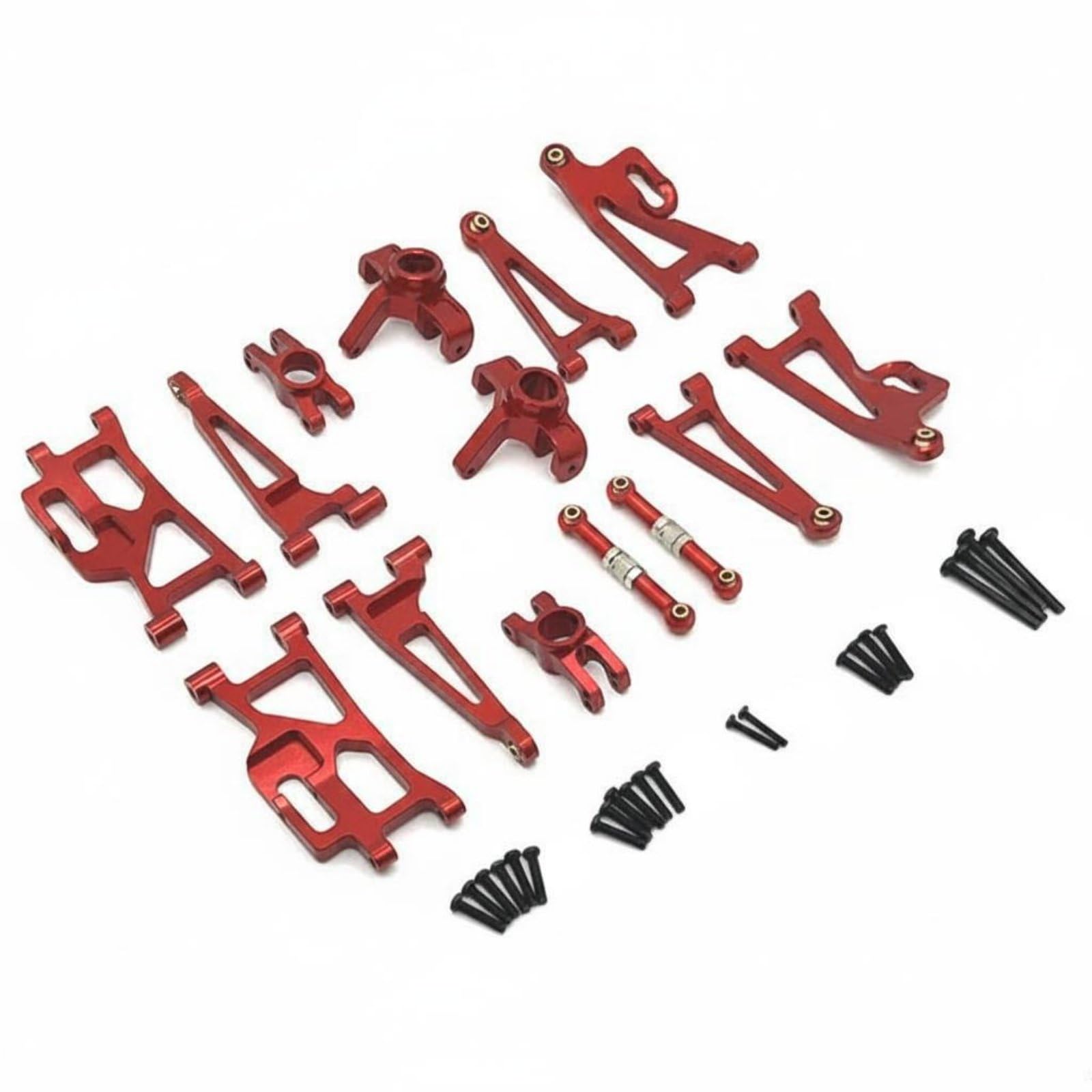 Ricambio Rc Upgrade Sospensioni Sterzo Hubs Posteriori Tiranti Regolabili Alluminio 6061 Compatibile 1/14 14209 14210 Adatto a Piste Sterrate Sessioni Tuning Hobbisti, Rosso