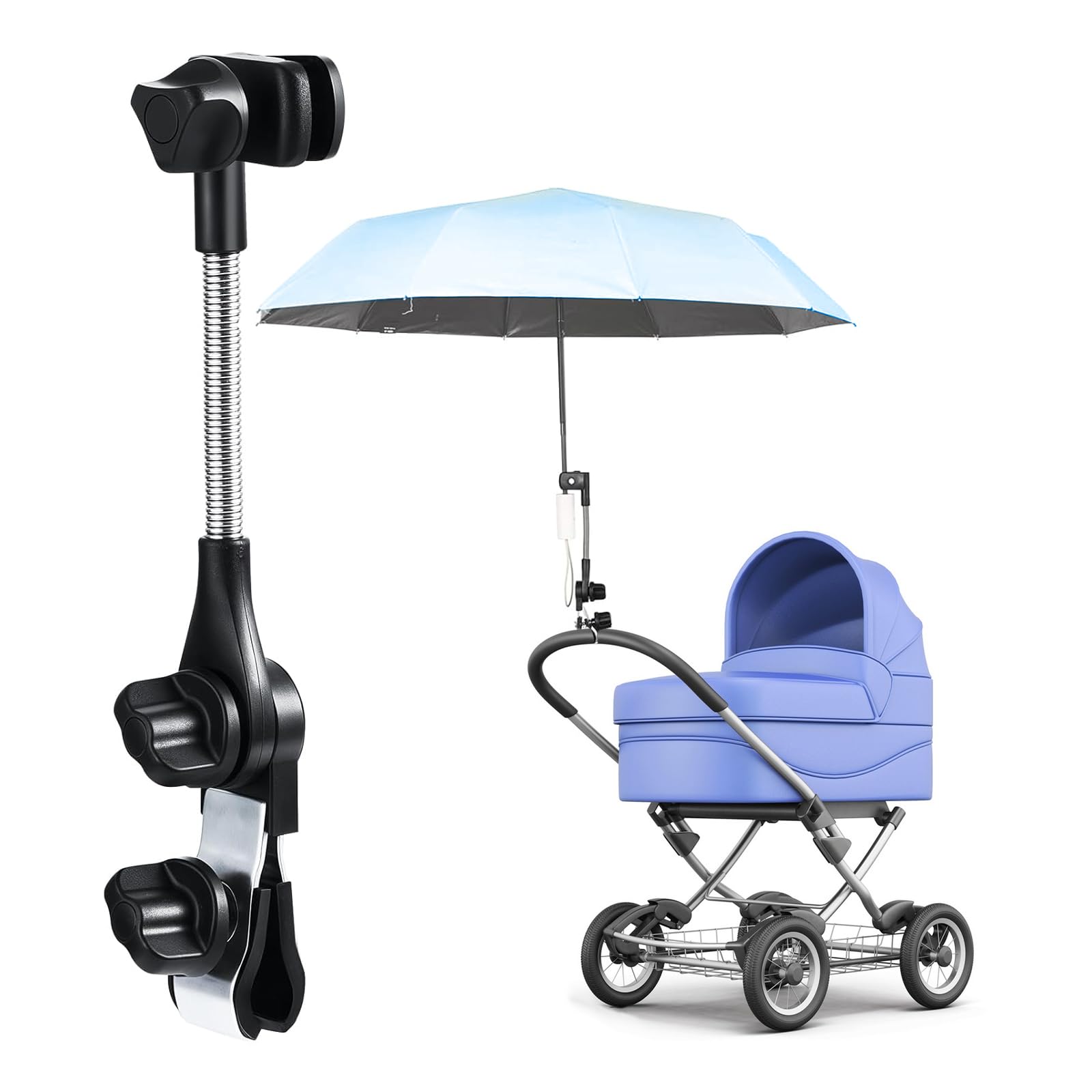 Soporte universal ajustable para sombrilla de cochecito, silla de paseo, bicicleta