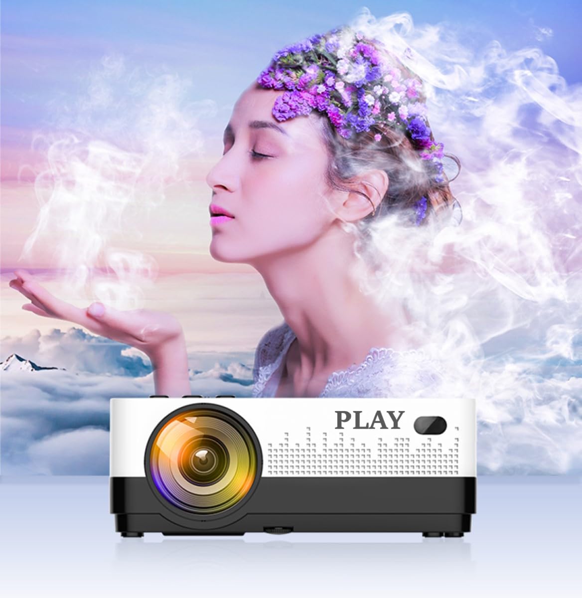 PLAY Store 5000LM Android 9 WiFi 3D 4K Bluetooth Smart 1920x1080P Multifunctional Projector (B0CB9C179B) Amazon Price History, Amazon Price Tracker