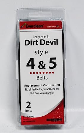 Everclean Style 4 and 5 Vacuum Belts Designed to Fit Dirt Devil 2 Pack