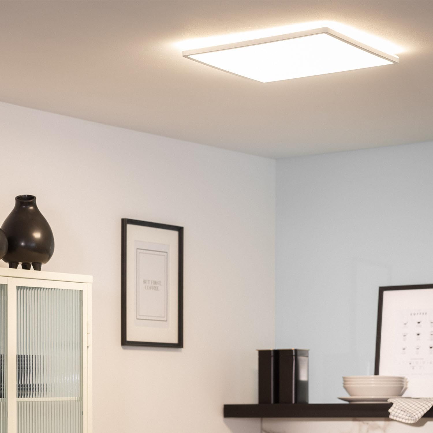 LEDKIA LED-Deckenleuchte 24W Eckig | Dimmbar, 3000 Lm, 4000K Neutralweiß, 420x420 Mm, Einfach Montierbar