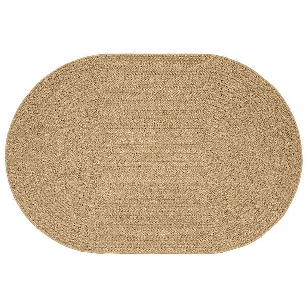 vidaXL Rug ZIZUR Cream 150 x 80 cm Polypropylene, Durable Outdoor Rug, Stylish Oval Carpet, UV-Resistant Patio Mat, Weather-Resistant Terrace Covering for Modern Decor