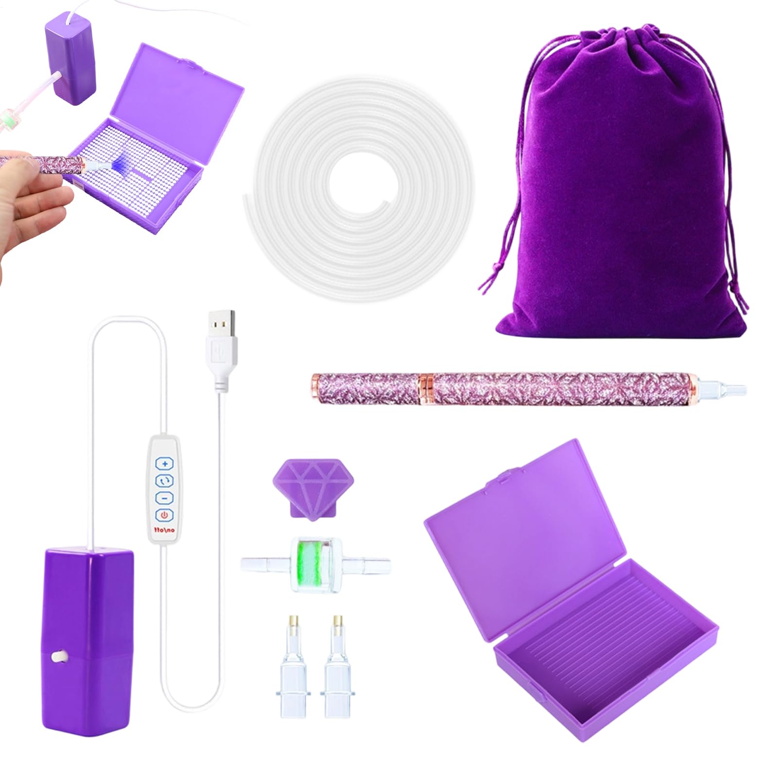 Stylo de peinture gemme art avec ventouse automatique réglable anti-fatigue