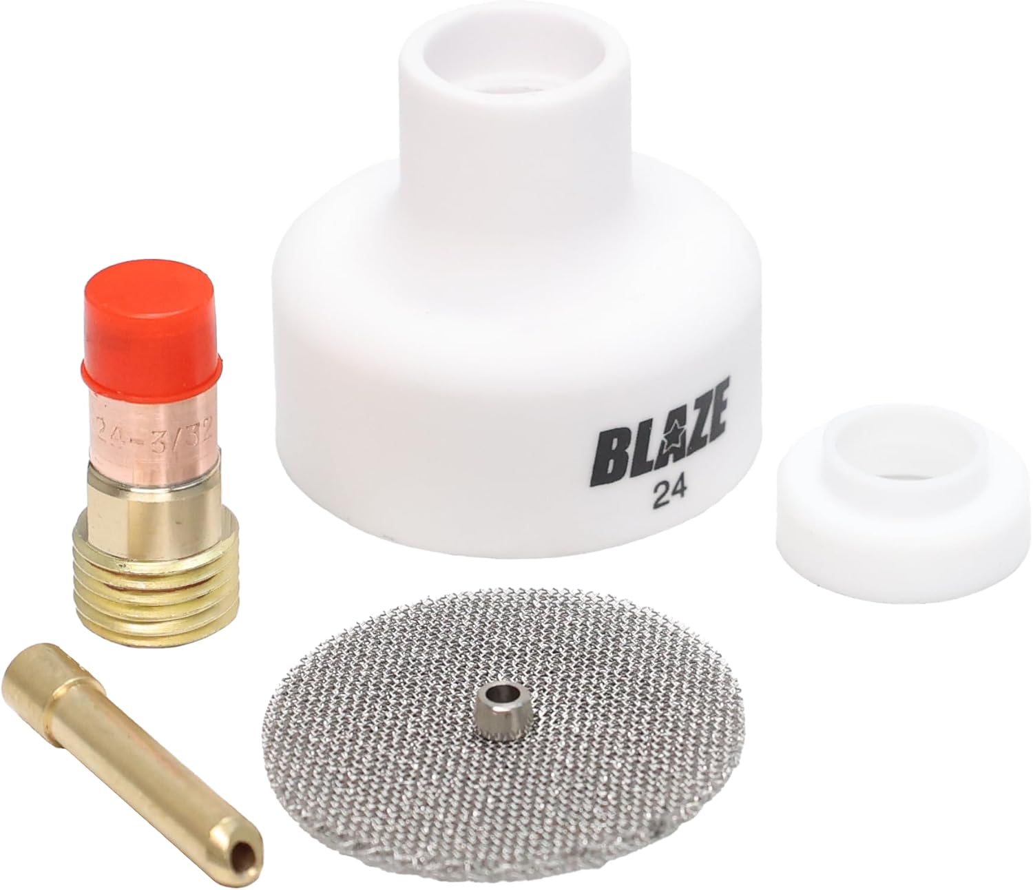 Blaze TIG Star Alumina Champagne Style TIG Welding Cup, Triple Screen Diffuser System, Fits WP-17/18/26, Size #24