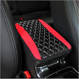 CGEAMDY Car Armrest Cushion Leather Waterproof for Most Cars, Vans and SUVs (Red)