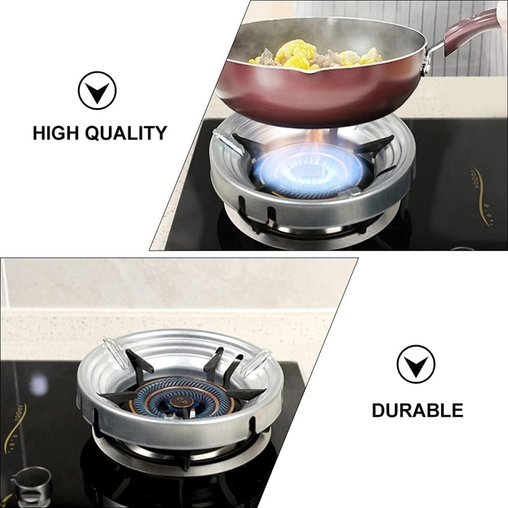 EFARMA Iron Wok Support Ring,Universal Stove Rack, 2Pcs Gather Fire Wok Ring Stove Trivets Windscreen Wok Support Ring Cooktop Range Pan Holder Stand Stove Rack Gas Hob Cover Accessories, Silver
