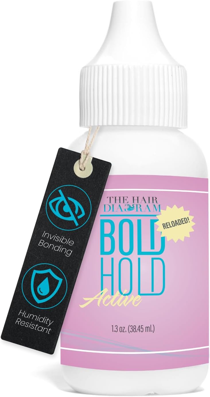 Diagram - Bold Hold Active Reloaded - Strong Hold Glue for Wigs and Hair Systems - Invisible Bonding - Formulated for Oily Skin - Non Toxic - Humidity Resistant & Waterproof - 1.3oz